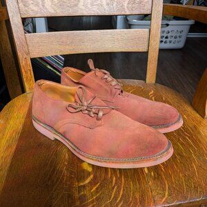 WALK-OVER Men’s Derby Oxford Vintage Peach Salmon Suede Shoes Sz 9 M